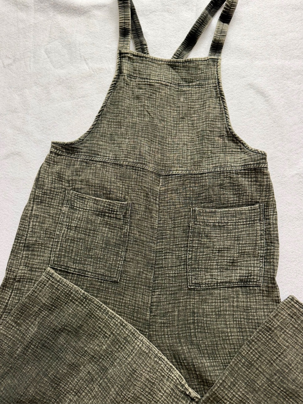 Zendana Textured Gauze Lightweight Wide Leg Overalls Sm Gardening Burningman - Picture 3 of 16